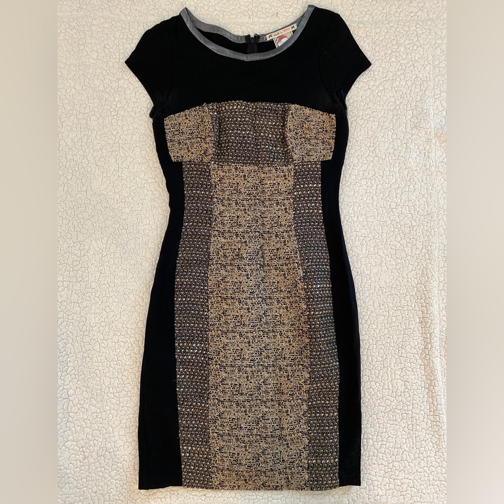 Yoana Baraschi stretch tweed panel sheath dress